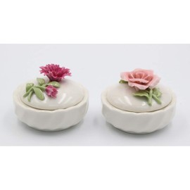 Cosmos Gifts 738-65 Pink Rose and Carnation Box (Set of 2), Beige