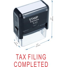 stampexpression - Tax Filing Completed Office Self Inking Rubber Stamp - Red Ink (A-50059)