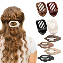 8 PCS Flat Hair Claw Clips, Hair Clips for Women, Oval Duck Clips and Hollow Clips for Thick Thin Hair, Fashionable and Practical Claw Clips for Daily Use and Parties