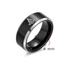 Mens Black Freemason Masonic Tungsten Comfort Fit Wedding Ring Band