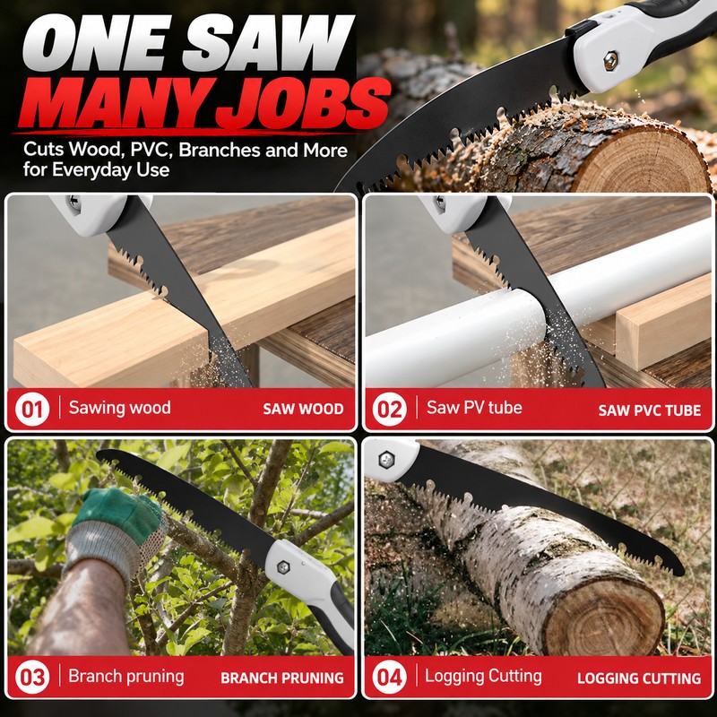 Folding Hand Saw for Tree Pruning and Wood Cutting –