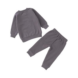 Organic Cotton Baby Jogger Set, Unisex Boys & Girls Neutral 2-Piece Matching Sweatshirt and Pants Outfit with Pockets (Graphite, 2T)