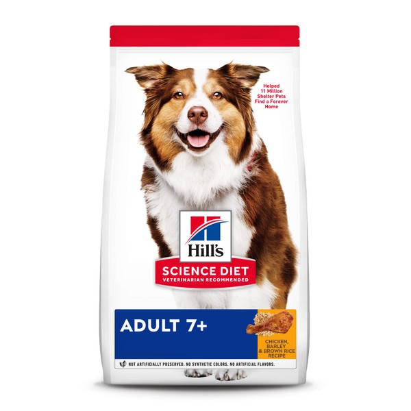 Hill's Science Diet Dry Dog Food, Adult 7+ for Senior Dogs, Chicken Meal, Barley & Rice Recipe, 33 lb. Bag