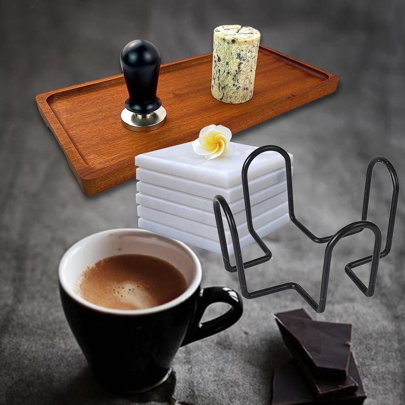 Hosawtek High Quality Black Iron Metal Coaster, Compatible with Round