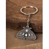 HAQUIL Witchy Moon Cycle Keychain, Retro Skull Moth Key Ring
