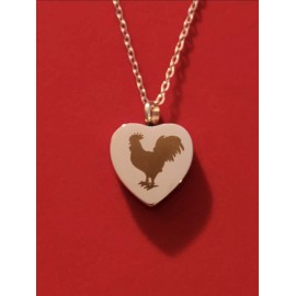 Cremation Jewelry,  Urn Necklace, Silver Chicken Urn Necklace,  Rooster Necklace