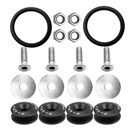 Universal Billet Bumper Trunk Quick Release Fastener Kit, Quick Release Trunk Front Rear Bumper Fasteners Fenders Holders Car Bumper Clips Kit (Black)