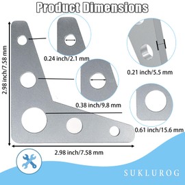 10 Pcs 90-Degree Steel Weld on Gussets,1/4" Thick 5 Hole Metal Weld on Tabs Table Welding Accessories 3" x 3" Triangle Gusset Iron, Heavy Duty Reinforcement Plate for Beam Deck Support