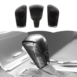 RT-TCZ Gear Shift Knob Cover Trim Decorative Interior Accessories for Jeep Grand Cherokee 2017-2020,Black Carbon Fiber