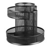 Rotating Pen Holder Black Mesh 7 Compartments Strong Metal Rotating