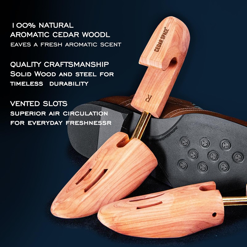Cedar Space Wooden Shoe Stretcher Tree, 6.5-14 Sizes Cedar Wood