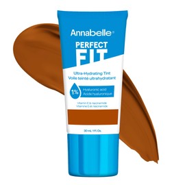 Annabelle Perfect Fit Ultra-Hydrating Tint, Tan, Lightweight Tinted Veil, with Hyaluronic Acid, Waterproof, Long-Lasting, Cruelty-Free, Vegan, Oil-Free, Paraben-Free, Non-Comedogenic, 30 mL