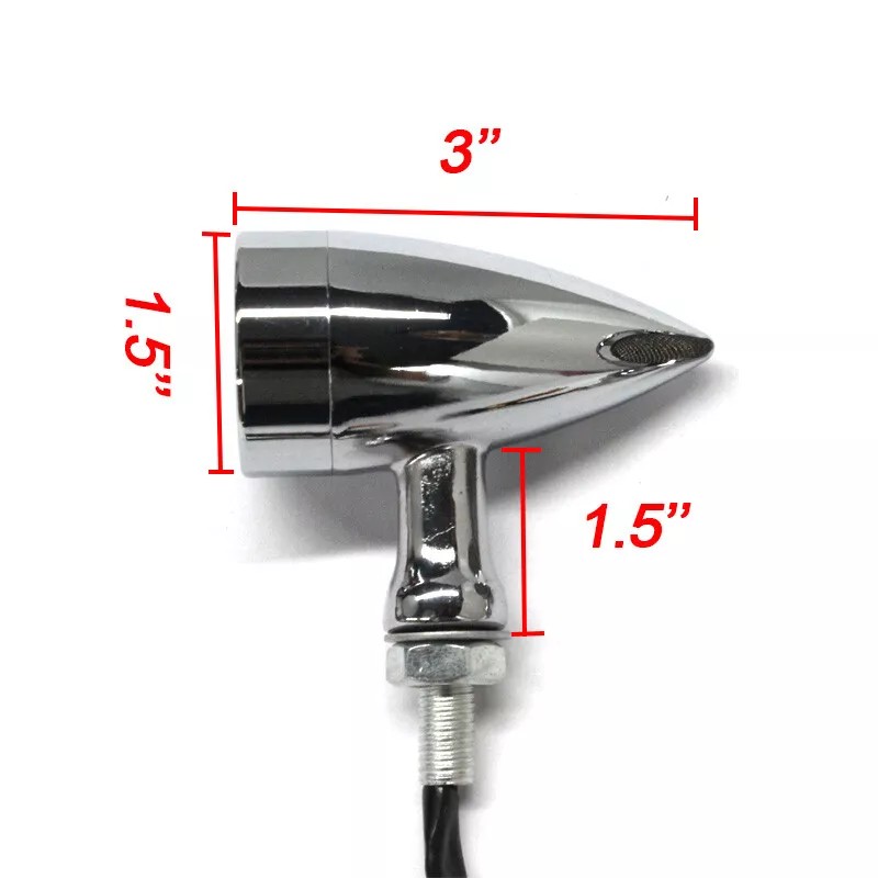 Unbranded 2X Chrome Motorcycle LED Turn Signals RED Light Brake