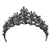 1PC Vintage Baroque Crown Alloy Bridal Hair Tiara Headpiece (Black)