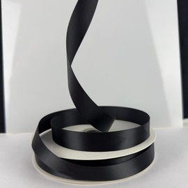 Listón satinado 2.2.cm de ancho 90 metros de largo poliester, listón para moños, liston para flores eternas (Negro)