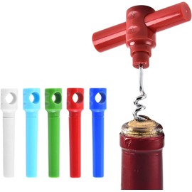 Weinkorkenzieher in zufälliger Farbe, tragbarer Weinöffner, Weinkorkenöffner, Mini-Korkenzieher, Restaurant, Weinflasche, Weinkorkenöffner, coole Taschenkorkenzieher, Reisegeschenke, 5 Stück