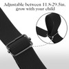 TIESOME 2PCS Adjustable Kids Elastic Belts, Stretch Waist Belts Black