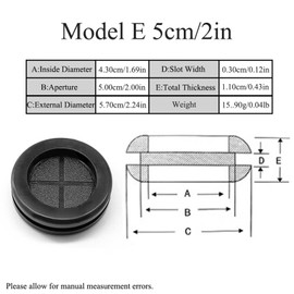 4 Pcs Rubber Grommets Double Sided Dustproof Overcoil Kit Black Synthetic Rubber Grommets for Wire Protection(5cm)