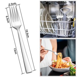 Gabeln 12 Stück, HaWare Edelstahl Tafelgabeln Menügabeln Set, Elegante & Zeitlose Große Essgabeln für Zuhause/Restaurant/Küche, Hochglanzpoliert & Glatte Kanten, Spülmaschinenfest - 19.5 cm