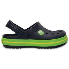 Crocs Boy's Clog, Navy Volt Green, 9 Little Kid