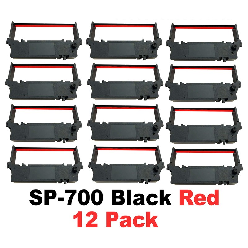 12 PACK SP-700 Ribbon Ink Cartridge Quality BLACK and RED