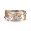 Leather Bracelet for Men Women Silver Star Multilayer Wrap Bracelet