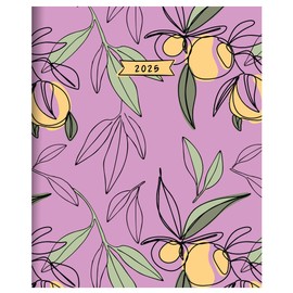 TF PUBLISHING 2025 Lemon and Lavender Large Monthly Planner - 2 Page Spreads - Large Calendar Grid and Planning Prompts - 12 Month Calendar for School and Work - Journal and Note Space - 9"x11"