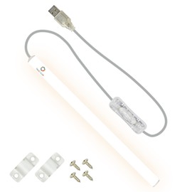 TrueColor USB-Powered LED Light Bar with Frosted Cover for Under Cabinet, Under Monitor, TV Backlight – Easy-Install - Adhesive & Mounting Brackets Included - 100,000 Hours Lifetime (12", Soft White)