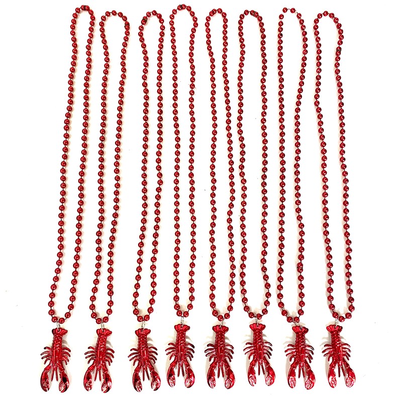 YSPPF 24 Pcs Crawfish Mardi Gras Beads Lobster Beads Parade