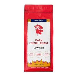 Puroast Low Acid Coffee Whole Bean, French Roast, Dark Roast, Certified Low Acid Coffee, 5.5+ pH, Gut Health, 2.2 LB, Higher Antioxidant, Smooth for Espresso, Iced Coffee