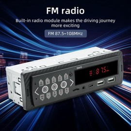 Single DIN Car Radio Player, Multimedia Car Player, Supports U Disk, AUX, Bluetooth Memory Card, HD, Lossless Music, USB Car Player