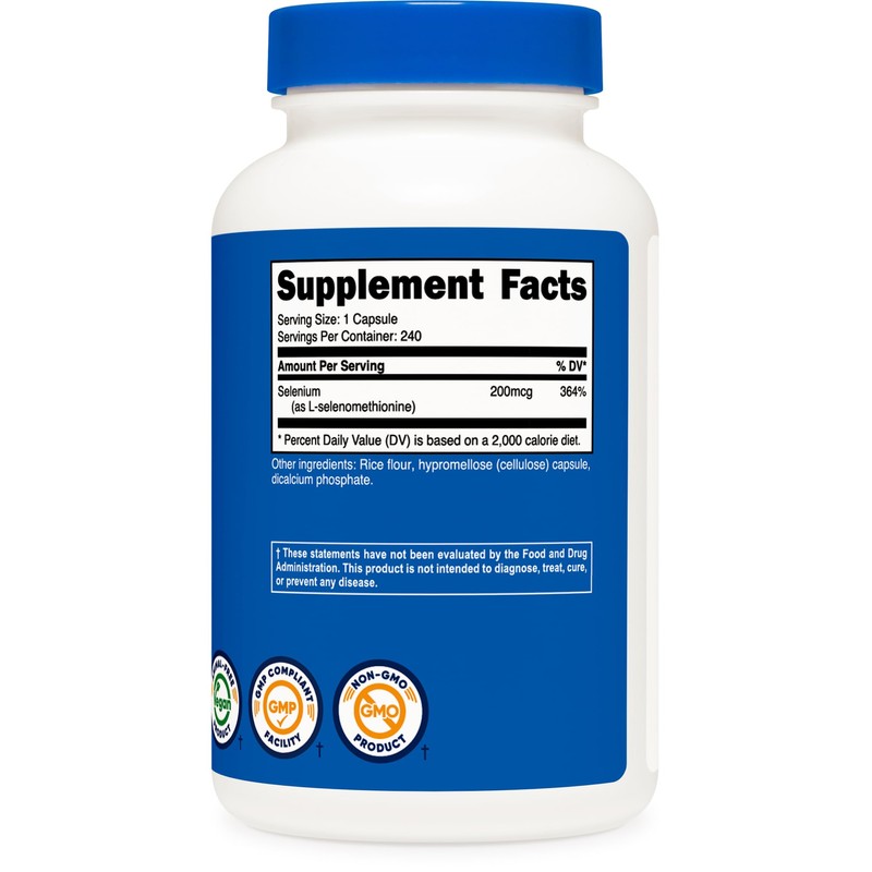 Nutricost Selenium 200mcg, 240 Vegetarian Capsules, Non-GMO, Gluten Free L-Selenomethionine