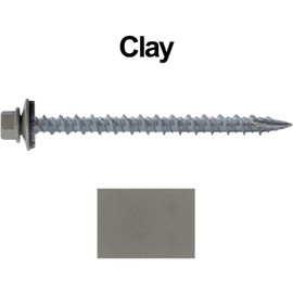#10 Metal Roofing Screws: (2000) Screws x 2-1/2" Clay Hex Washer Head Sheet Metal Roof Screw. Self Starting/Tapping EPDM Washer. Colored Head for Corrugated Roofing