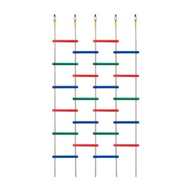 Innovative Rainbow Kids' Wooden Rope Ladder - 3/4/5-Group Connectivity, 14-Inch Wide, Ideal Ninja Warrior Accessory for Tree, Swing & Play (Set3: 4-Interlinked Colorful Ladders)