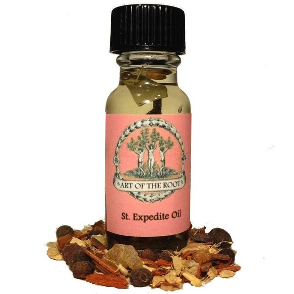 St. Expedite Oil 1/2 oz | Handmade with Herbs & Essential Oils | for Petitions & Invocations | for Hoodoo Voodoo Wicca Pagan Magick Rituals
