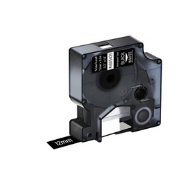 NineLeaf 20 Pack 1/2" White on Black 1805435 Compatible with Dymo Rhino Industrial Permanent Vinyl Label Tape A1805435, 1/2" x 18' for Rhino 5200 4200 1000 3000 5000 6000 Industrial Label Makers