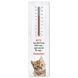 T009 Cult Thermometer + Key Holder – Don't Let the Cat Out – Aluminium Interior and Exterior