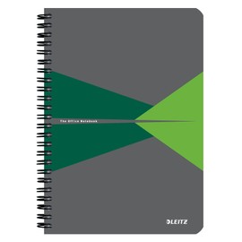 Leitz Office College Pad - A5 Lined Notebook with PP Cover, Spiral Binding, 360 Degree Opening, 180 Pages / 90 Sheets of FSC-Certified Paper (80 g/m²), For Office & School, Green, 44991055