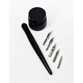 worison Manga Calligraphy Dip Pen Set With Universal Nib Holder, Black