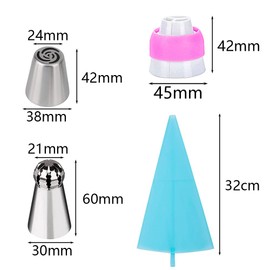Tucireat Icing Nozzles Set Stainless Steel 35 Pieces Icing Nozzles Flowers Piping Nozzles Roses Icing Nozzles Large Russian Piping Nozzles Set Icing Bags with Nozzles Large Piping Nozzles Baking