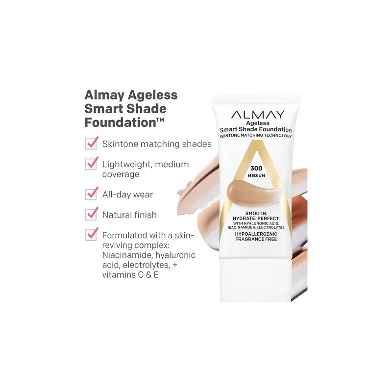 Almay Base Antienvejecimiento, Maquillaje Facial Smart Shade