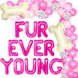 Pink Dog Birthday Party Decoration Fur Ever Young Pet Puppy Birthday Party Decorations Lets Pawty Balloons Puppy Themed Birthday Decorations Dog Balloons