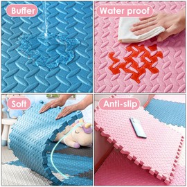 Unipampa Eva Foam Puzzle Mat, Baby Crawling Mat, 16 Pieces, Play Mat, Floor Protection Mat, Children's Rug, Play Mat, Waterproof Wipe Clean, Fitness Mat, Yoga Mats, 30 x 30 x 1 cm