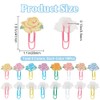 CRASPIRE 80Pcs Rose Paper Clips Flowers Leaf Binder Paperclips Clamps
