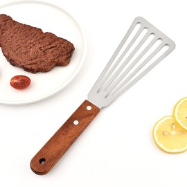 Stainless Steel Fish Spatula Teppanyaki spatulas Metal Spatula for Kitchen Use for BBQ Grill Flat Top Commercial Grade