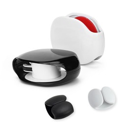 Earphone Storage Charging Cable Automatic Winding Charging Cord Tangle-Free Multifunctional Cable Winder Management Data Charging Cable Organizer Lightweight Small Portable (Black+White) Cord Earphone