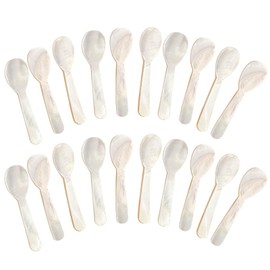 ZUDKSUY Caviar Spoons 20Pcs Mother of Pearl Spoons- Shell Spoon for Caviar, Desserts, Coffee, Jam, Ice Cream, Restaurant Serving, Home & Gifts(7.3cm/2.9 Inch)