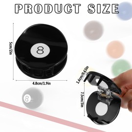 Liahelianx 8 Ball Hair Clip for Women 2Pcs Black Eight Ball Hair Clip Acetate Claw Clips Lightweight Strong Grip Hair Clips for Thick Hair, Fun Hair Barrettes Hair Accessories for Women Girls