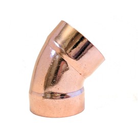 Libra Supply DWV 3 inch, 3-inch, 3" Wrought Copper 45-Degree Elbow Cx C, (Click in for more size options) DWV Copper Pressure Pipe Fitting Plumbing Supply