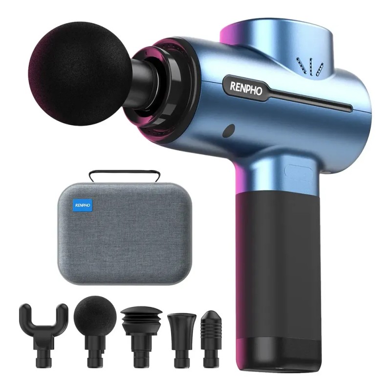 Pistola Masaje Muscular RENPHO Azul 5 Velocidades Portátil USB-C